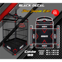 Stiker Sangkar Kotak Burung Kacer Cuca Ijo Kenari Motif BNR No 1 2 3