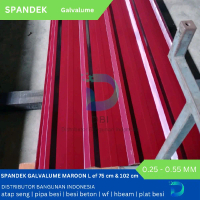 Spandek Atap Galvalume Maroon 0.35 mm L ef 75 cm (free ongkir)