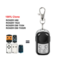 Garage Remote Control ROGER H80 TX22 E80 TX54R TX52R 433.92MHz Fixed Code Door Command Transmitter Keychain
