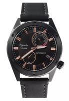 Alexandre Christie Alexandre Christie - Jam Tangan Pria - Black Rosegold - Leather Strap - 3046 MALI