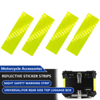 Motorcycle Rear Side Luggage Tail Top Box Trunk Helmet Case Reflective Sticker Strips Anti-collision Night Safety Warning Strip
