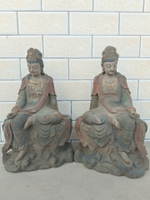 木雕佛像造像擺飾，彩繪工藝，自在觀音菩薩，高50厘米，618