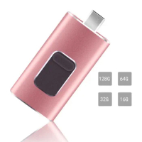Hot! OTG USB Flash Drive 16G/32G/64G/128G/256G 4in1 for For iOS iPhone6S 7Plus8 X Android Type-C Pendrive Multi-Func