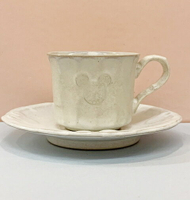 【震撼精品百貨】Micky Mouse 米奇/米妮  迪士尼限定版咖啡杯盤組-米白色#23867 震撼日式精品百貨