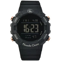 Alexandre Christie AC 9388 MH RIPBARG Men Digital Dial Black Rubber Strap Men's Strap