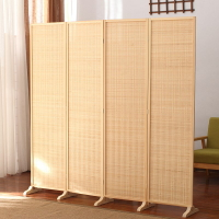 中式屏風隔斷墻客廳折疊移動推拉折屏玄關現代簡約實木竹編屏風簾