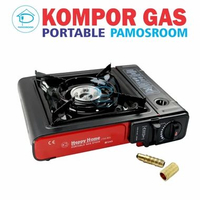 Pamosroom Portable Gas Stove Kompor Portabel Gas 2 Fungsi Kompor Gas Mini Meja
