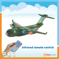 【Ready Stock】Kids Military Rescue Aeroplane Auto Remote Control with Light & Sound Electronic Toy (M