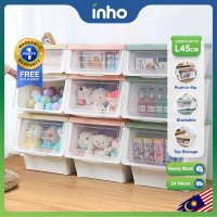 INHO 28/42/54L Large Capacity Storage Box With Transparent Lid Stackable Toy Snack Storage Cabinet K