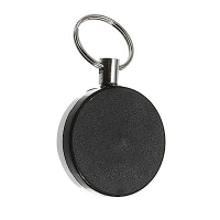 (直徑4cm)酷黑款 高彈力耐用 金屬伸縮鑰匙圈 識別證 悠遊卡 伸縮拉環(附背夾)