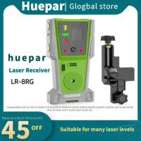 Huepar Receiver for Laser Level Digital Laser Detector for Green and Red Beam With LED Displays Magnet Double Lamp &amp;90 dB Buzzer
