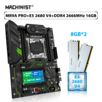 MACHINIST X99 MR9A PRO Kit Motherboard Set LGA 2011-3 Combo Xeon E5 2680 V4 Processor CPU 16GB=2pcs*8GB 2666MHz DDR4 Memory RAM
