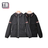 TB Men's Jacket Windbreaker outdoor Leisure Thom Winter Classic Zipper Brand Coat Locomotive flight suit