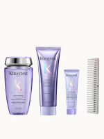 Kerastase Blond Absolu Shampoo & Conditioner with Travel Size Cicaflash & Kerastase Detangler Comb