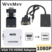 HD 1080P VGA to HDMI-compatible Converter Adapter VGA Adapter For PC Laptop to HDTV Projector Video Audio HDMI to VGA HD