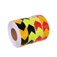 5CM Waterproof Truck Sticker Adhesive Arrow Reflective Strip Safety Conspicuity 50M Reflector Tape For Trailer Car Vehicle Decal