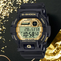 【CASIO 卡西歐】G-SHOCK 黑金配色運動手錶 電子錶 送禮 禮物 推薦(GD-350GB-1)