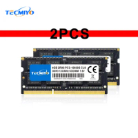 TECMIYO 2X4GB 1333 MHz SODIMM Laptop Memory RAM DDR3 1.5V PC3-10600S Non-ECC - Black