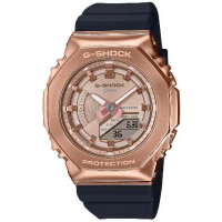 CASIO G-SHOCK 時尚金屬八角雙顯腕錶 GM-S2100PG-1A4