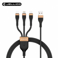【Jellico】1.2m極度系列3合1Mirco-USB/Lightning/Type-C充電線(JEC-ES13-GD)