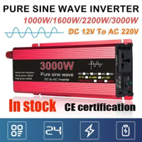 Pure Sine Wave Inverter DC 12V To AC 220V Voltage 1000W 1600W 2200W Transformer Power Converter Solar Car Inverter Charger