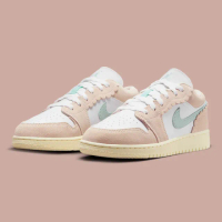 【NIKE 耐吉】休閒鞋 Air Jordan 1 Low GS White Pink Blue 粉藍 女鞋 大童 DZ5356-800