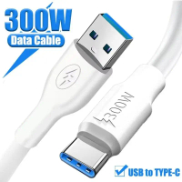 สายเคเบิลข้อมูล USB ถึง Type C, การชาร์จเร็วสุด 300W, ที่ชาร์จเร็ว, เข้ากันได้กับอุปกรณ์ Android, Hu