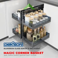 Dekson Pull Out Corner Basket Drawer - Rak Tarik Sudut Dapur Kitchen Set Bawah Dekkson