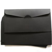 40PCS 200gsm 110*220MM Black Paper Envelopes European Letter of Invitation Card Slot