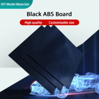 Black ABS Plastic Board DIY Model Making Materials ABS Styrene Sheet For Train Buildings Sheet Model Building Kits 200x250mm