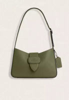 Coach Coach Eliza Shoulder Bag With Leather Covered Closure Military Green