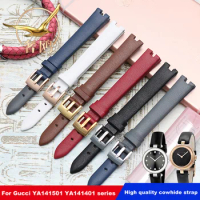 High quality genuine leather strap for Gucci watch Women's watch belt YA141501 YA141401 series cowhide strap 12mm 14mm