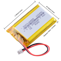 3.7V 2000mAh 103450 Lipo Polymer Lithium Rechargeable Battery Navigator DVR GPS Camera JST PH 2.0m 2