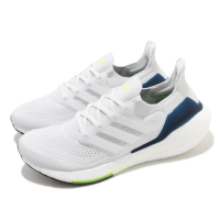 adidas 慢跑鞋 Ultraboost 21 運動 男鞋 愛迪達 輕量 透氣 舒適 避震 路跑 白 藍 FY0371
