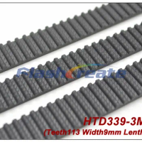 5pcs HTD3M belt 339 3M 9 length 339mm width 9mm 113teeth 3M timing belt rubber closed-loop belt 339-3M Free shipping