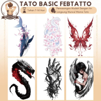 TERBARU Stiker Tato Temporer Tahan 1-2 Minggu 11x21cm Tatto Temporary Semi Permanent Geisha wanita n
