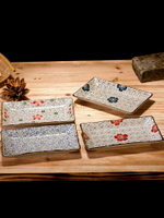日式壽司盤長方形盤子釉下彩陶瓷和風餐具長條盤家用創意個性網紅
