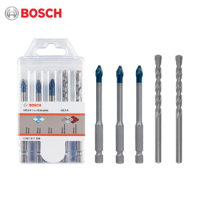 Bosch 2607017598 Round Shank Drill (6mm/6mm/8mm/6mm/8mm) Five Piece Set For Ceramic Tile Concrete (3 Ceramic Tiles /2 Concrete)