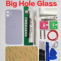 Big Hole Back Glass Original For iPhone 15 11 12 13 14 Pro Max Mini Plus XS max Battery Cover Rear Door Housing Case Replacement