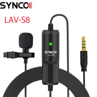 SYNCO LAV-S8 Lapel Microphone Professional 3.5mm TRRS/TRS Wired Audio Lavalier Condensador Microfone Mic VS BOYA BY-M1 Top Gift