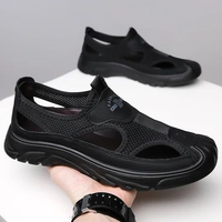 NEOZ Sandal Pria Dewasa Sandal Anti Selip Sandal Kasual Sandal Pria Sandal 42 Hitam-6018