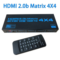 HDMI2.0b HDR10 4x4 HDMI Matrix 4K 60hz Matrix Switch Splitter 4 in 4 Out with EDID Video Converter for PS3 PS4 Xbox Camera DVD Laptop PC To TV Monitor Projector Switch At Will