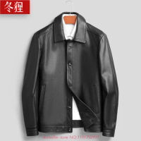 High Quality Genuine Leather Jacket Men First Layer Cowhide coats real leather short Flight jacket