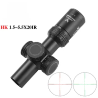 Tactical Rifle Scope HK1.5-5.5x20IR Adjustable Airsoft Riflescope For Hunting Compact Shooting PCP Airgun Optics Sight