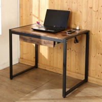佳美 仿舊木紋辦公桌 工作桌 會議桌 桌子 (附筆筒/插座) 寬98x深60x高77cm