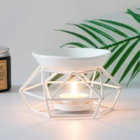 Melter Oil Office For Geometric Candle Burner Burner, Melt Wax Home Warmer Holder Decor Ceramic Fragrance Aromatic