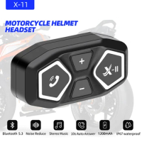 X-11 Motorcycle Helmet Bluetooth5.3 Headset IP67 Waterproof Speaker for Moto Wireless Handsfree Call Mp3 Music Player Headphone