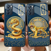 Ốp Lưng cho OPPO RENO 6 5G/ RENO 6Z 5G/ RENO 6 PRO 5G thiết kế 12 con giáp Tết 2026, mặt lưng kính c