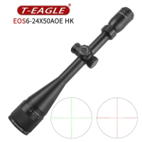 EOS 6-24x50 AOHK Compact Optical Sight Tactical Riflescope For Hunting Reticle Illuminate Optics Airgun Airsoft