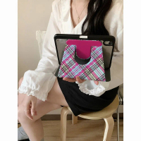 Quilted Kitty cat-patterned felt case for iPad 11 (Apple), compatible with iPad 10/9 and iPad Pro; p